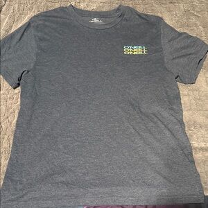 O'Neill Men's Charcoal Tee with Neon Logo